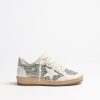 Chaussures Golden Goose | Baskets Ballstar Glitter En Blanc Laiteux