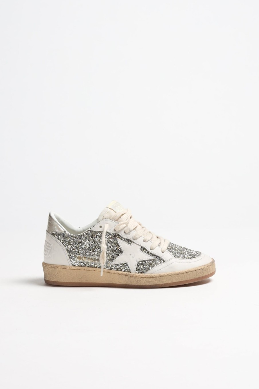 Chaussures Golden Goose | Baskets Ballstar Glitter En Blanc Laiteux
