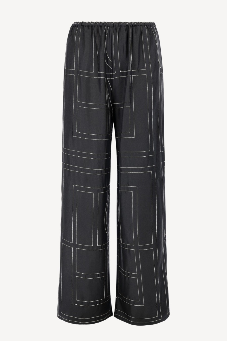 Vetements Toteme | Pantalon En Soie Monogram Pj En Noir