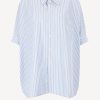Vetements R13 | Blouse Oversized Boxy A Rayures Bleu Clair