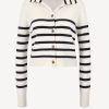 Vetements Frame | Cardigan Mariner En Blanc Casse
