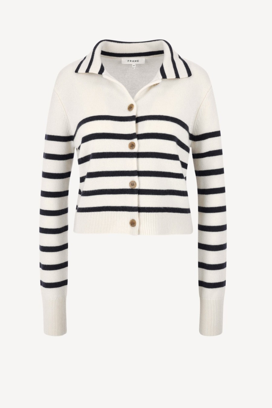 Vetements Frame | Cardigan Mariner En Blanc Casse