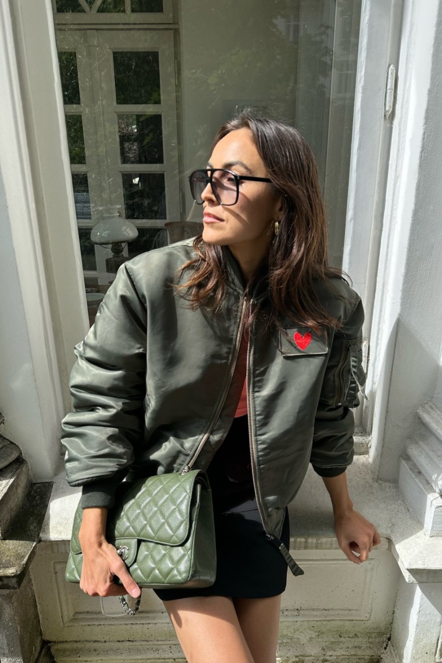 Vetements Schott x Anita Hass | Veste Airforce 90S 'Heart' Dans Army