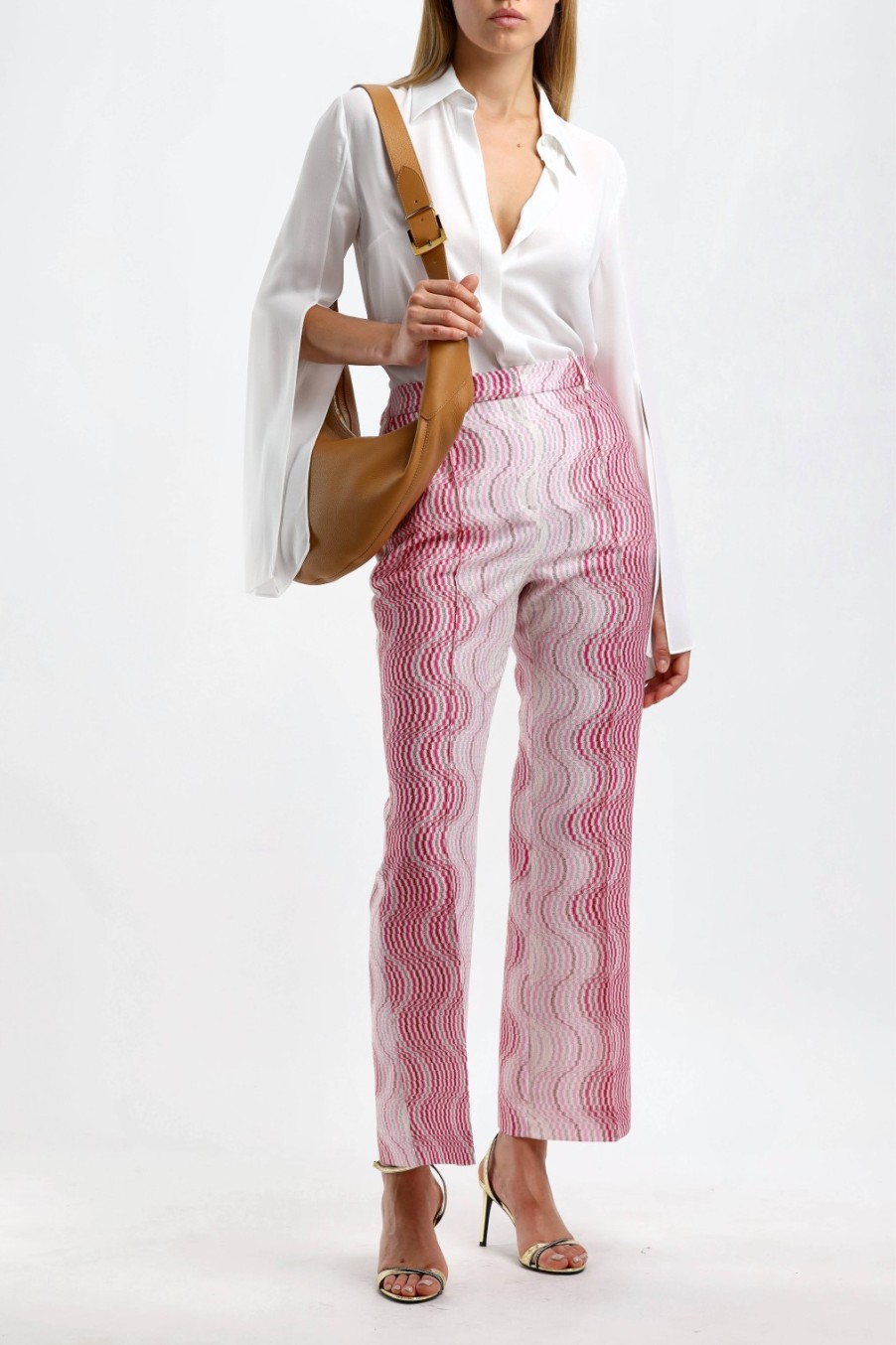 Vetements Missoni | Pantalon Bootcut Blanc/Rose