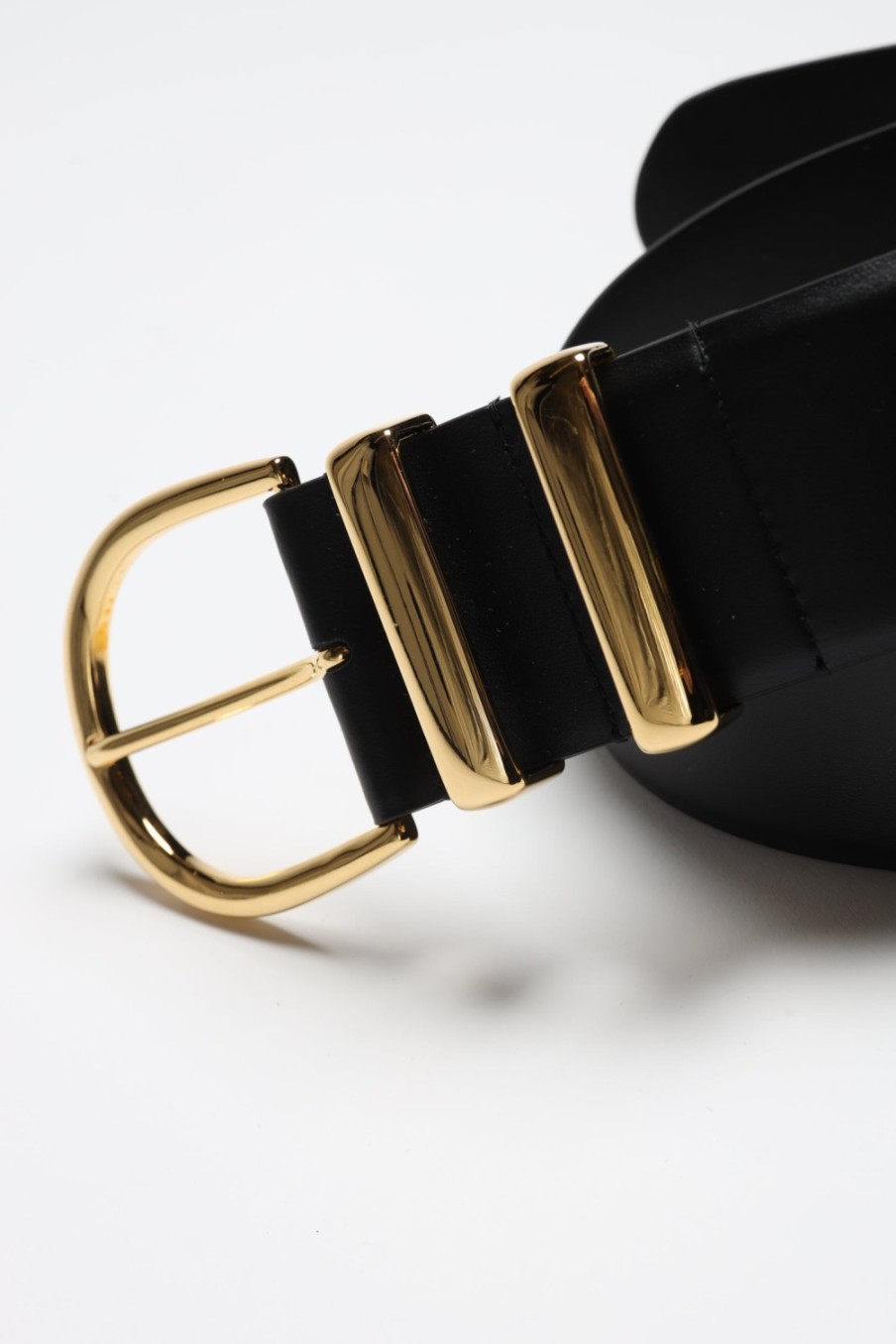 Accessoires Khaite | Ceinture Bella En Noir/Or