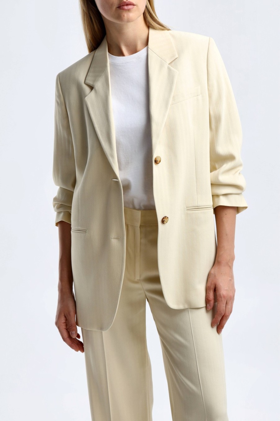 Vetements Toteme | Blazer Herringbone En Sable