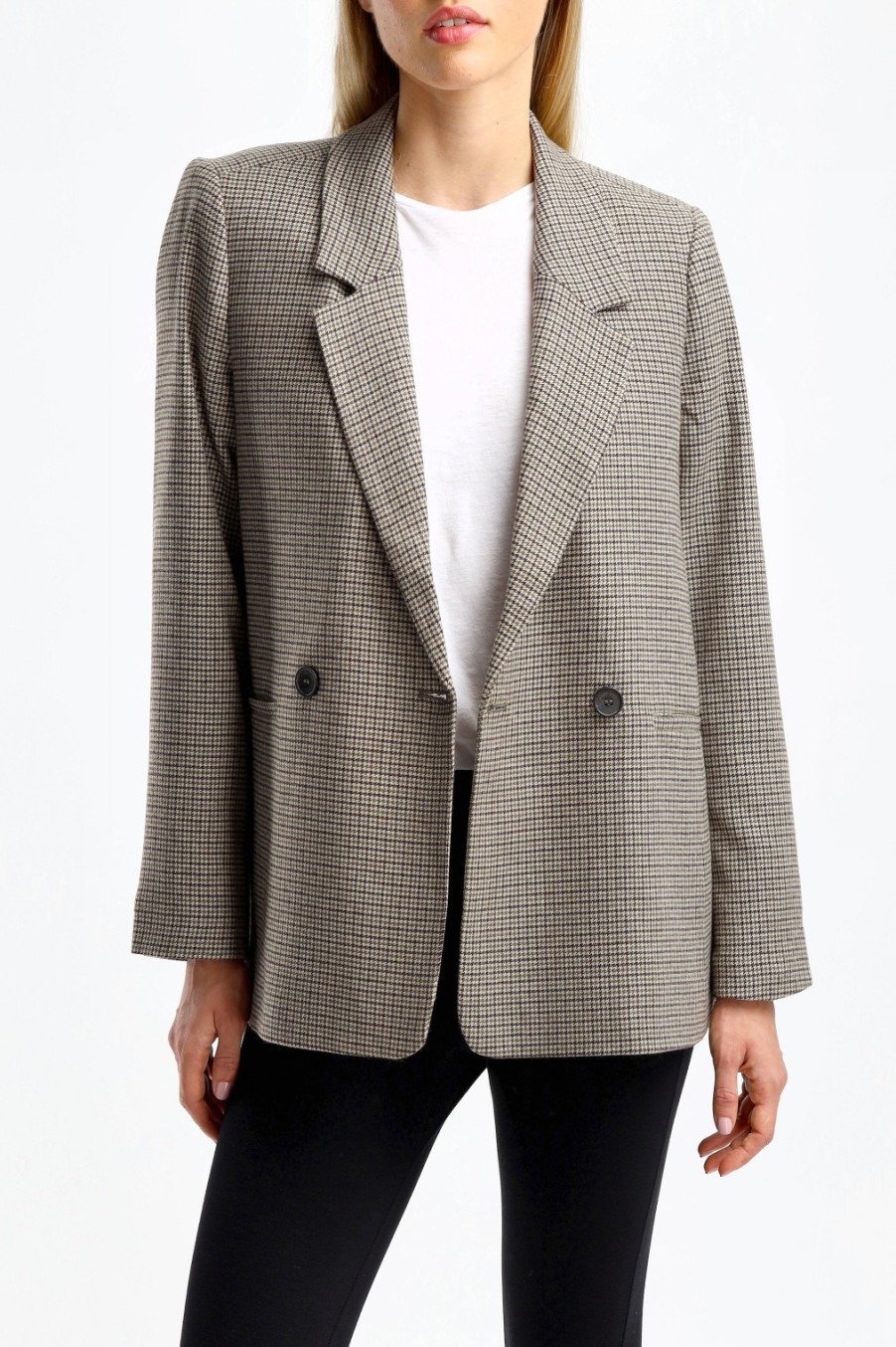 Vetements Anine Bing | Blazer Madeleine En Houndstooth