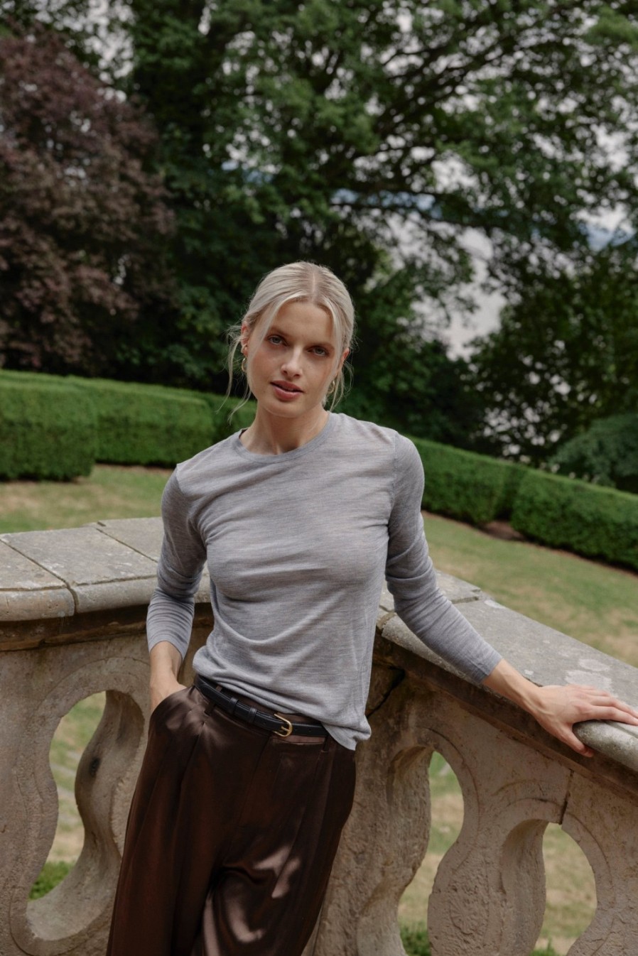 Vetements Nili Lotan | Pull Candice En Gris Melange