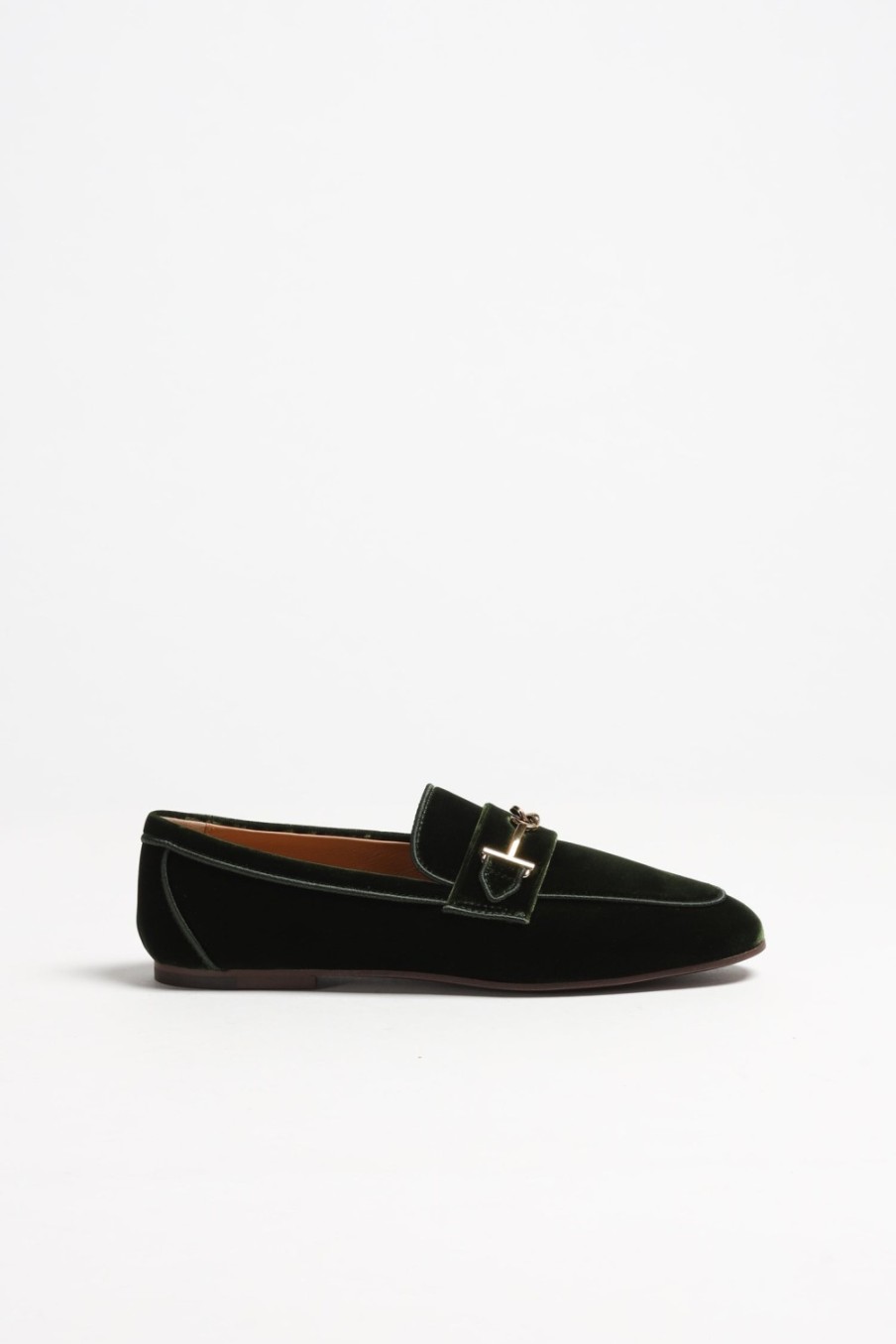 Chaussures Tod's | Loafer En Velours Double T Vert Fonce
