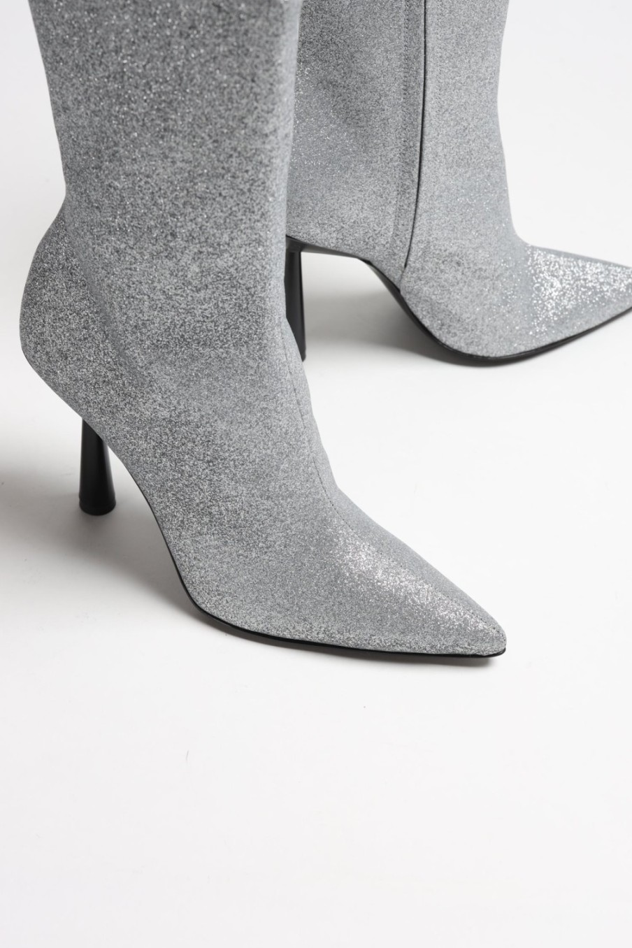 Chaussures Gia x RHW | Bottes Rosie 7 En Paillettes Argentees