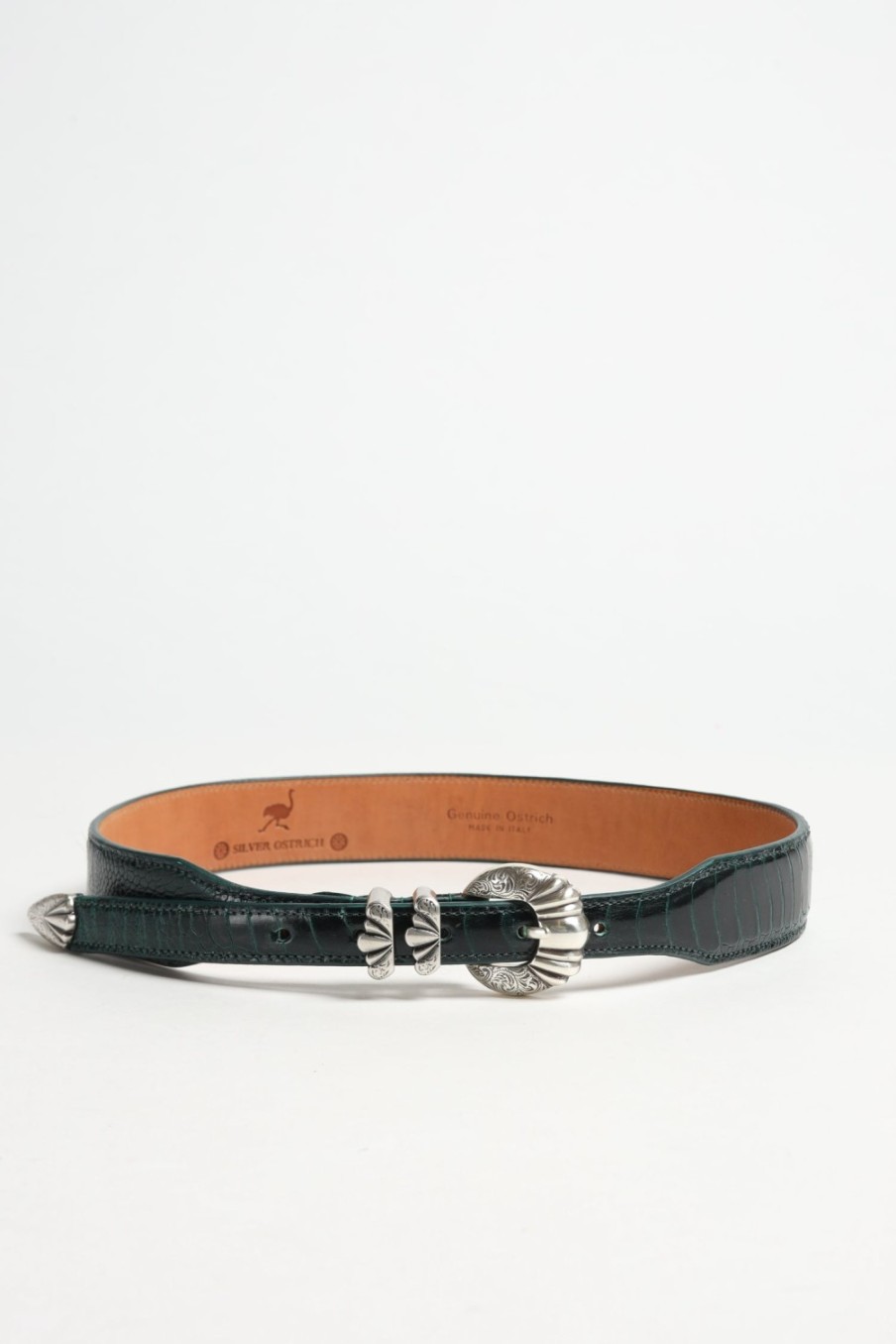 Accessoires Silver Ostrich | Ceinture Versailles Ostrich En Vert