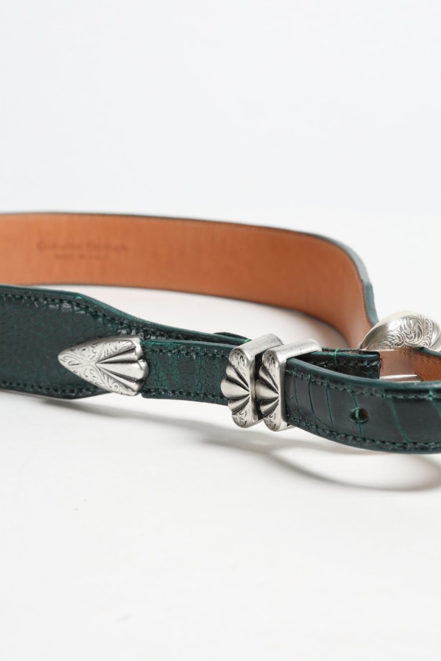 Accessoires Silver Ostrich | Ceinture Versailles Ostrich En Vert