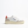 Chaussures Autry | Baskets 01 Low Suede En Blanc/Orange