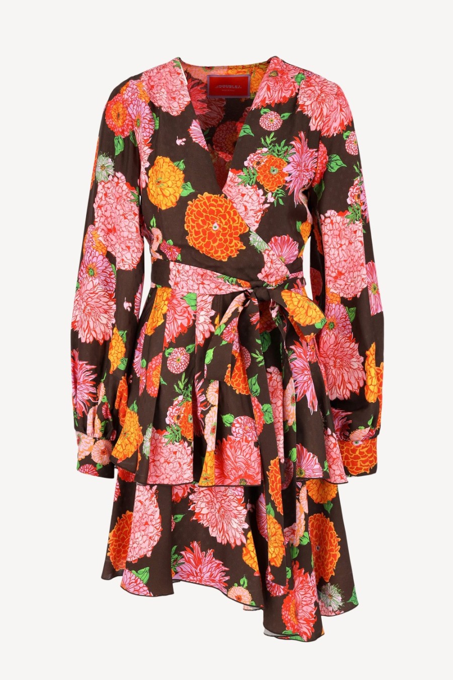 Vetements La Double J | Robe Portefeuille Jacquard En Chocolat