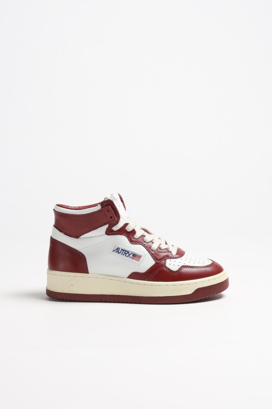 Chaussures Autry | Baskets Bicolor Up Mid En Blanc/Syrah