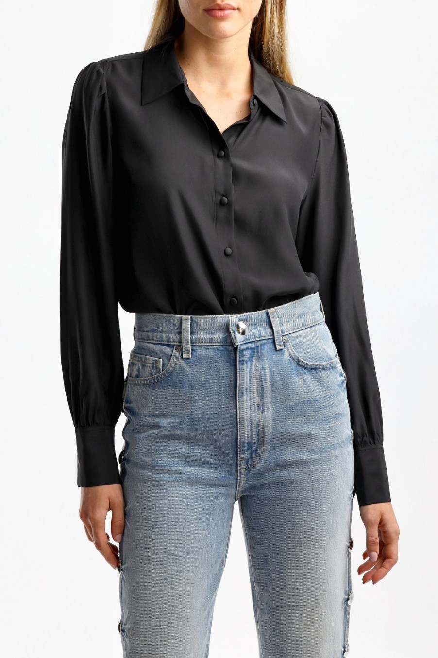 Vetements Frame | Blouse Victorian En Noir