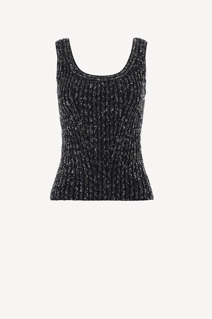 Vetements Missoni | Top En Tricot A Paillettes Noir/Argente