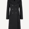 Vetements Lanvin | Manteau Double Mid En Noir