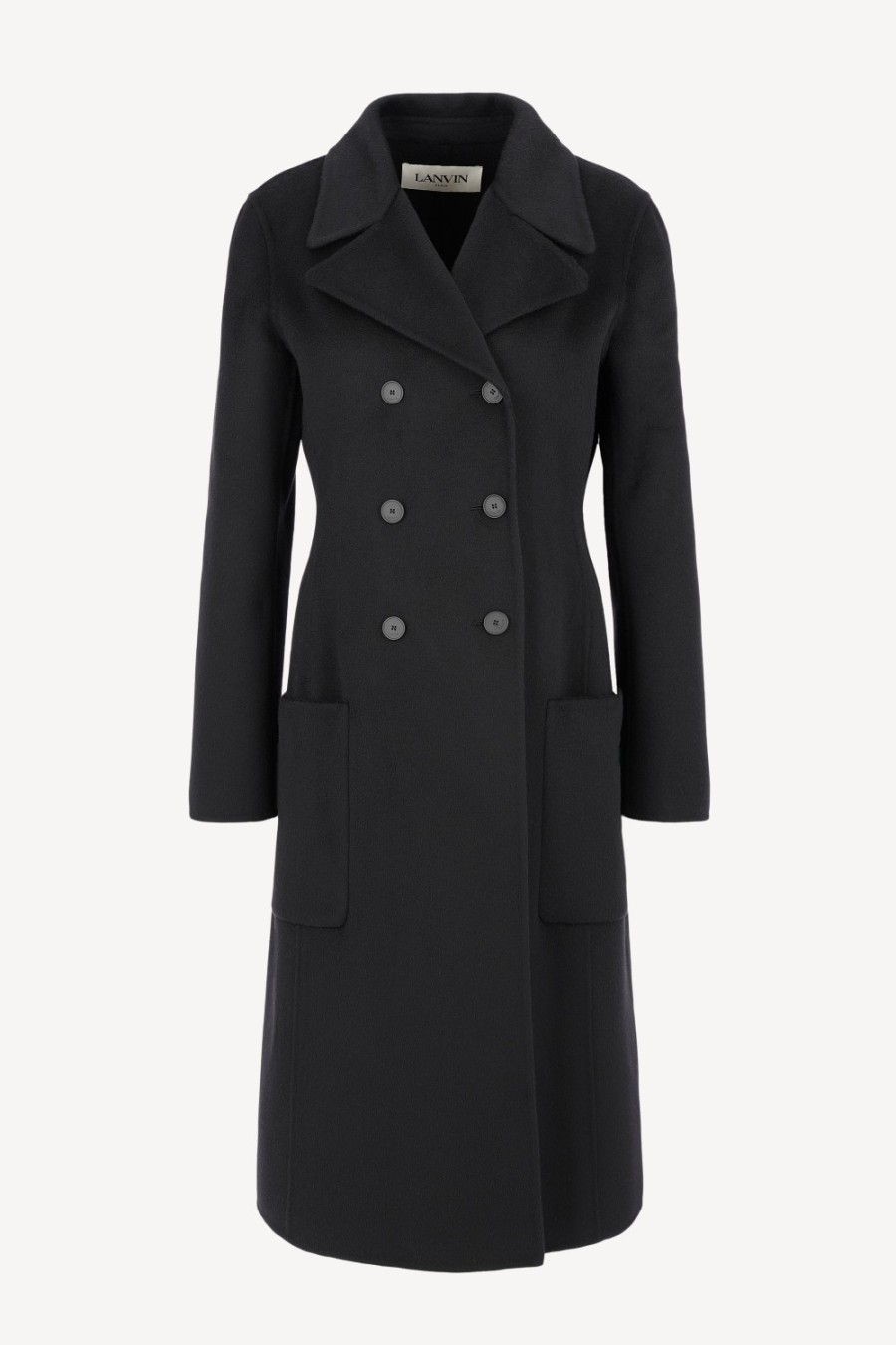 Vetements Lanvin | Manteau Double Mid En Noir