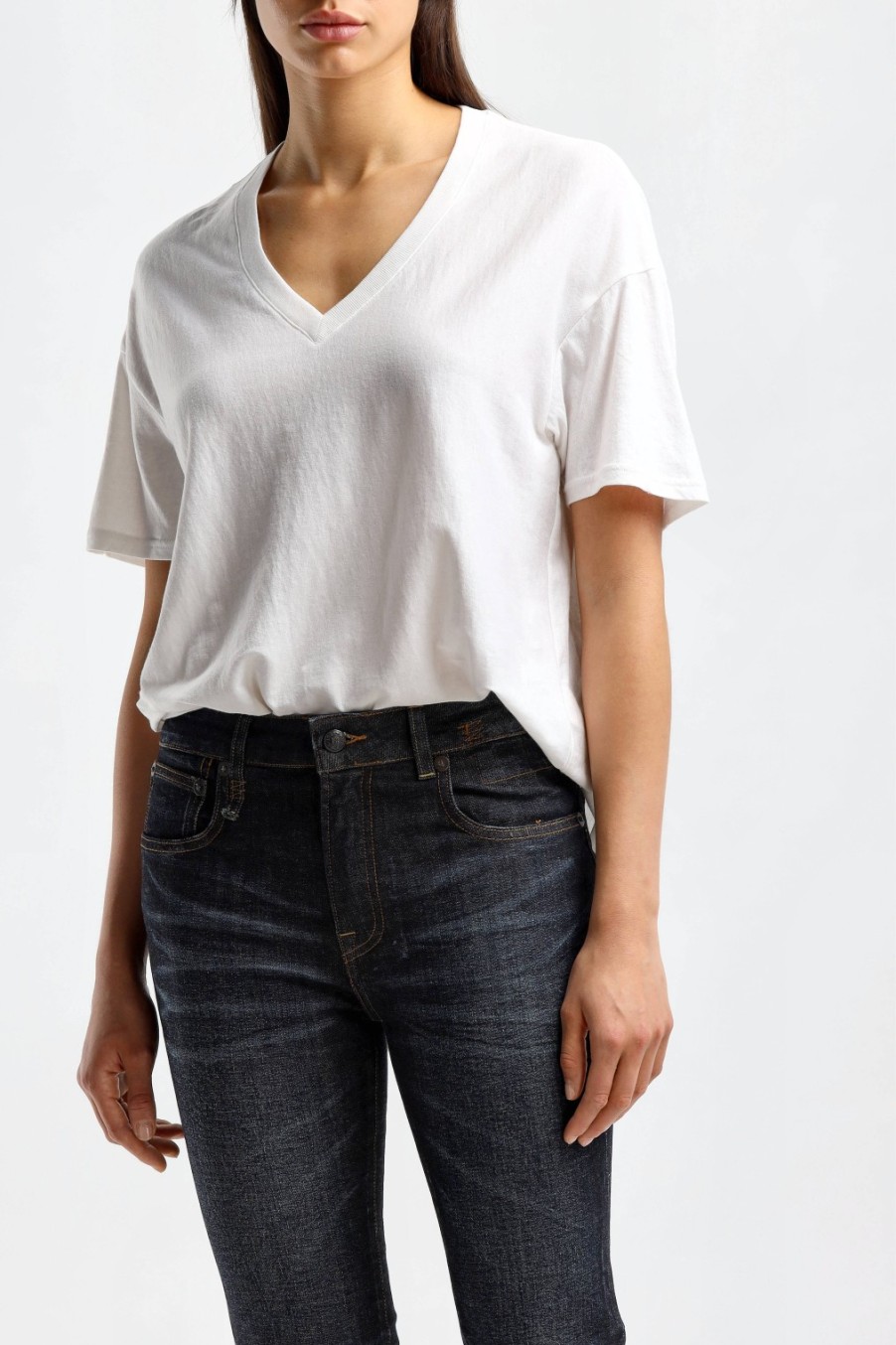 Vetements R13 | T-Shirt V Boxy Seamless En Blanc