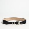 Accessoires Silver Ostrich | Ceinture Versailles Suede En Noir