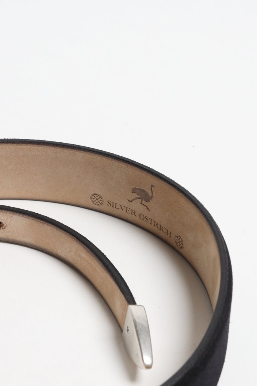 Accessoires Silver Ostrich | Ceinture Versailles Suede En Noir