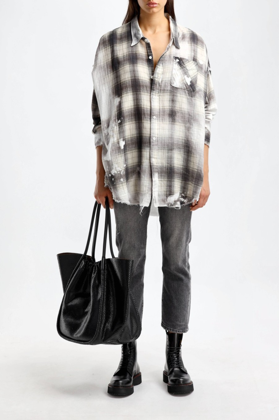 Vetements R13 | Blouse Drop Neck En Ecru/Brun