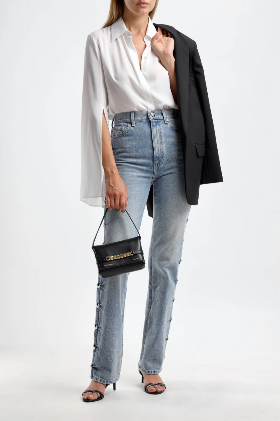 Vetements Michael Kors Collection | Blouse En Soie Split In Optic White