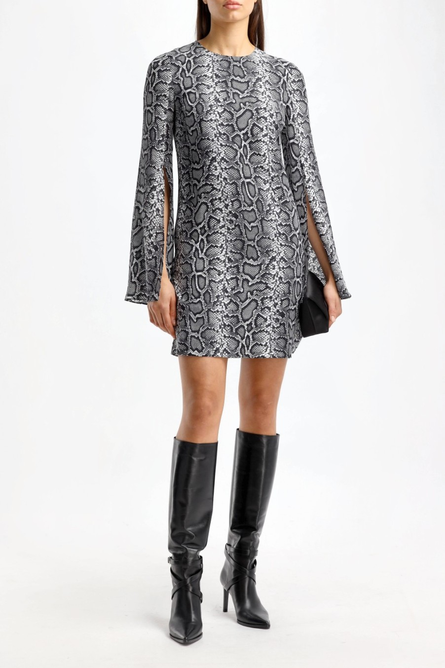 Vetements Michael Kors Collection | Robe Snake Cape En Noir/Blanc