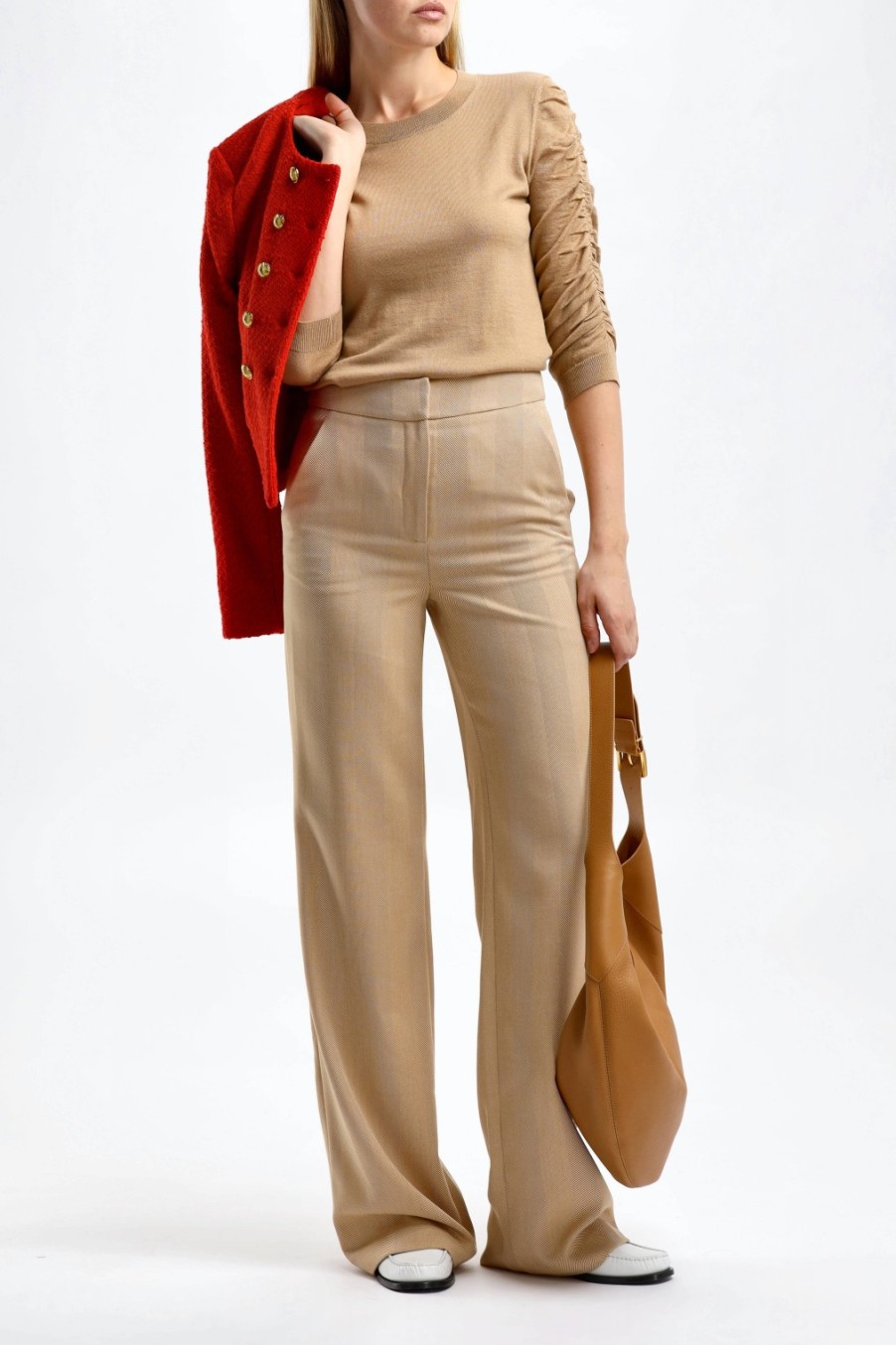 Vetements Veronica Beard | Pantalon Tonelli En Camel Clair