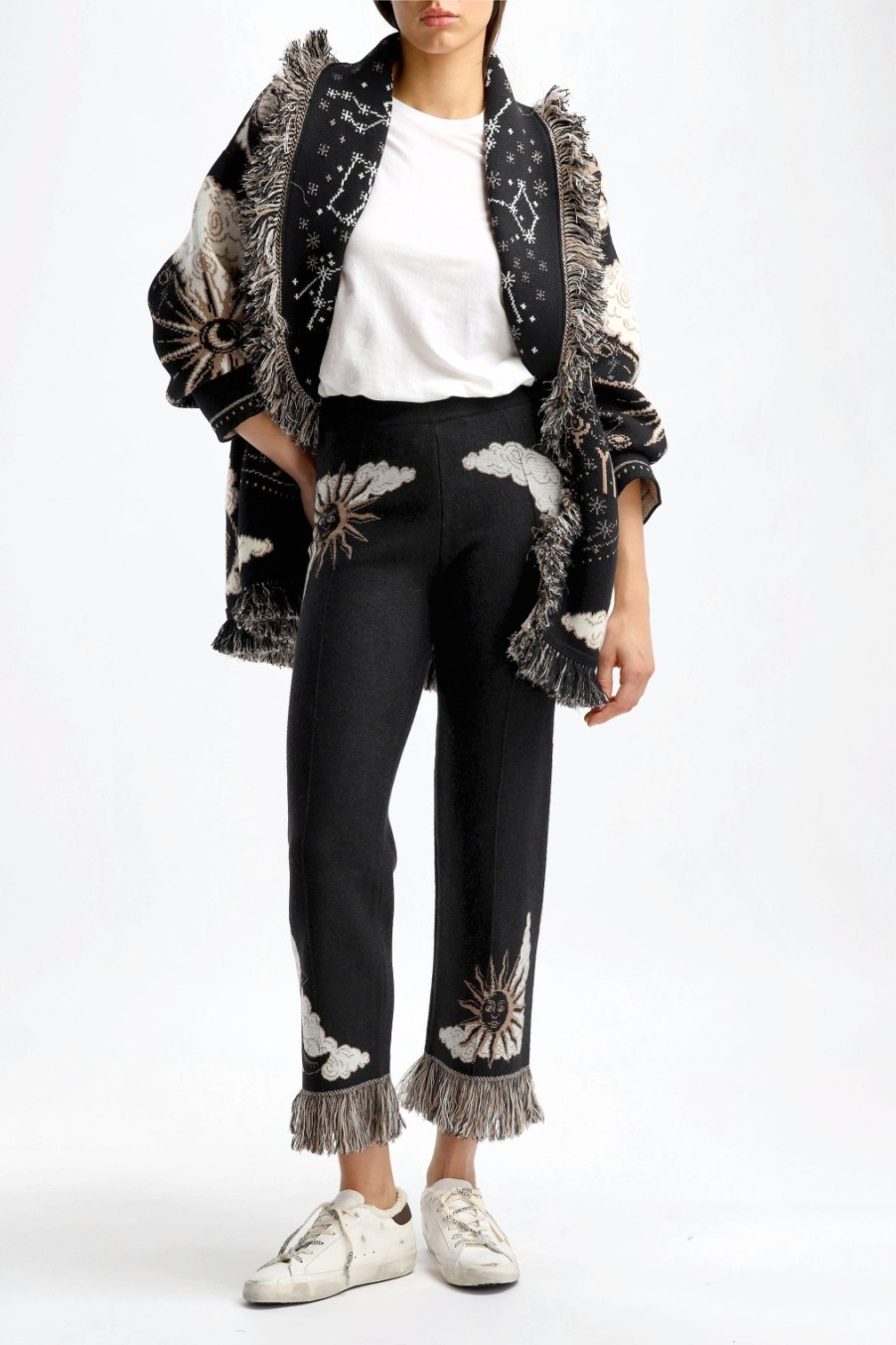 Vetements Alanui | Pantalon Twelve Signs En Noir/Chalk
