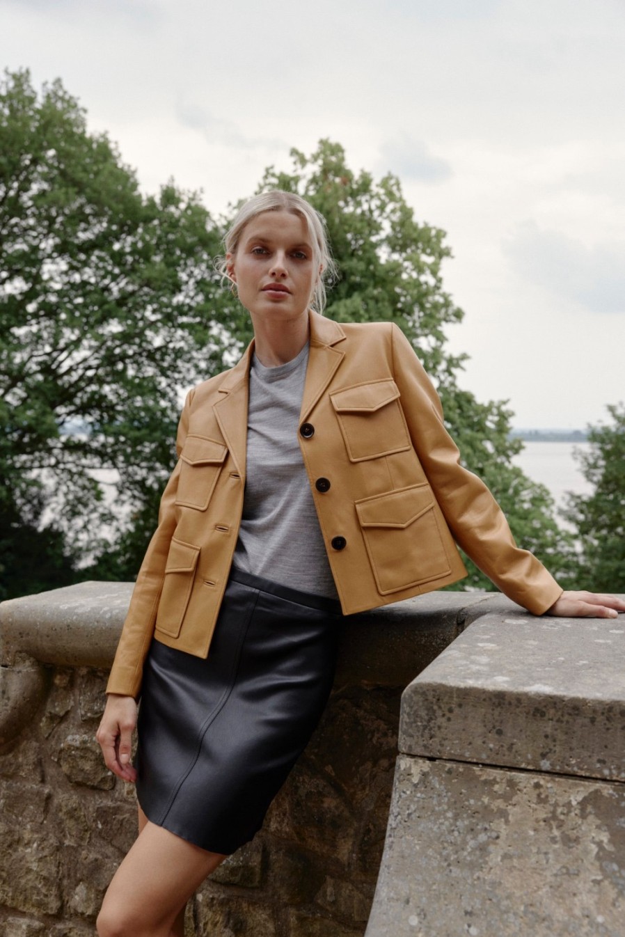 Vetements Proenza Schouler | Veste En Cuir Glossy En Caramel