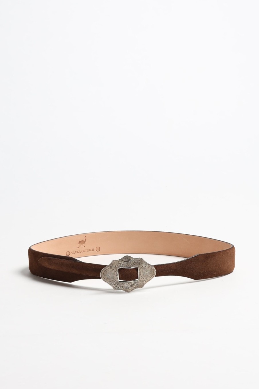 Accessoires Silver Ostrich | Ceinture New Mexico Suede En Marron