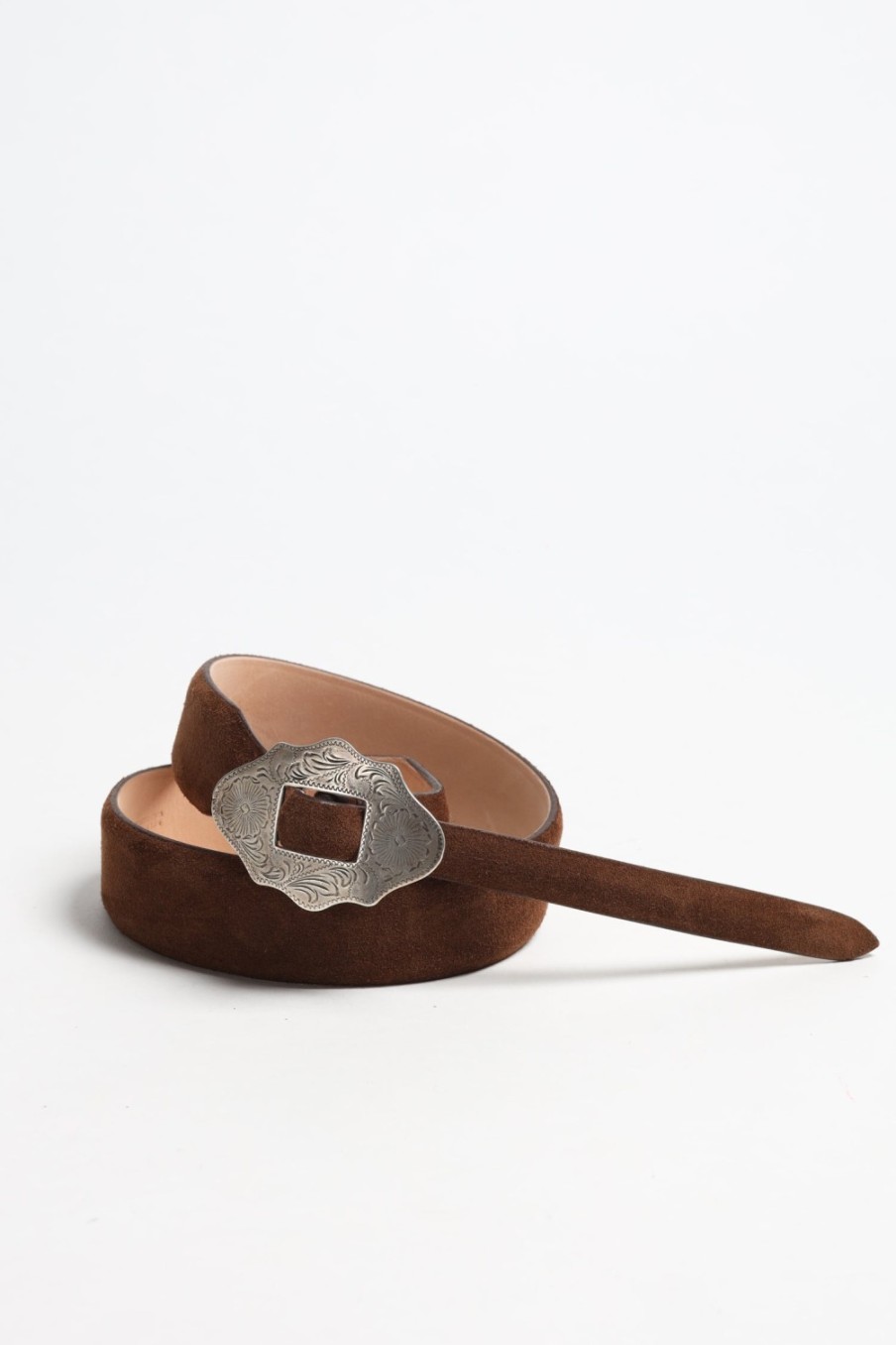 Accessoires Silver Ostrich | Ceinture New Mexico Suede En Marron