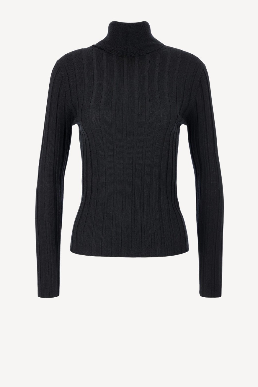 Vetements Allude | Pull A Col Roule Ripped En Noir
