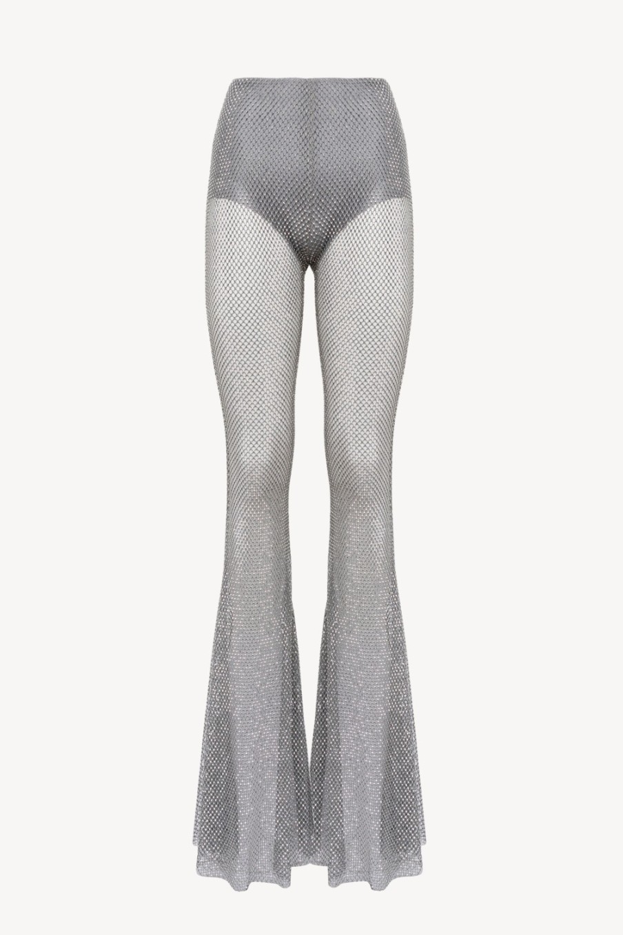 Vetements Giuseppe Di Morabito | Pantalon Mesh Rhinestone En Argent