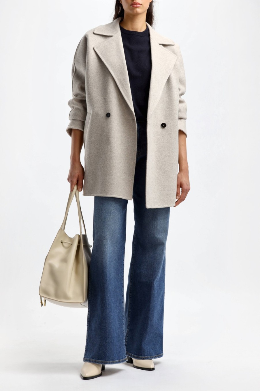 Vetements Closed | Manteau Double In Sea Grey