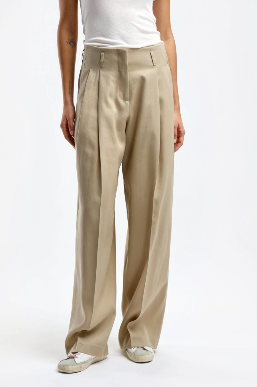 Vetements Golden Goose | Pantalon Golden Wide Leg En Sable