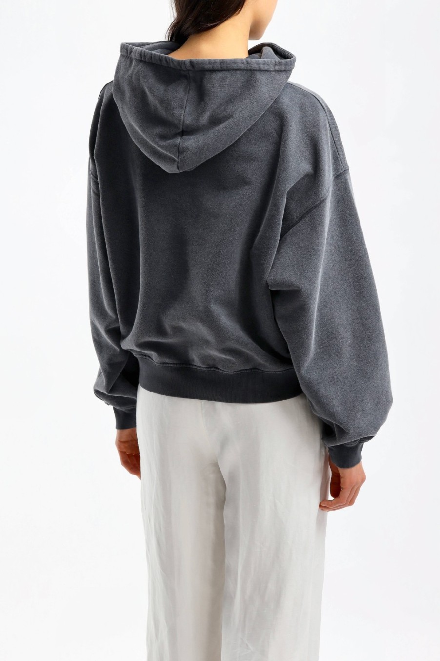 Vetements Anine Bing | Sweat A Capuche Alec En Noir Delave