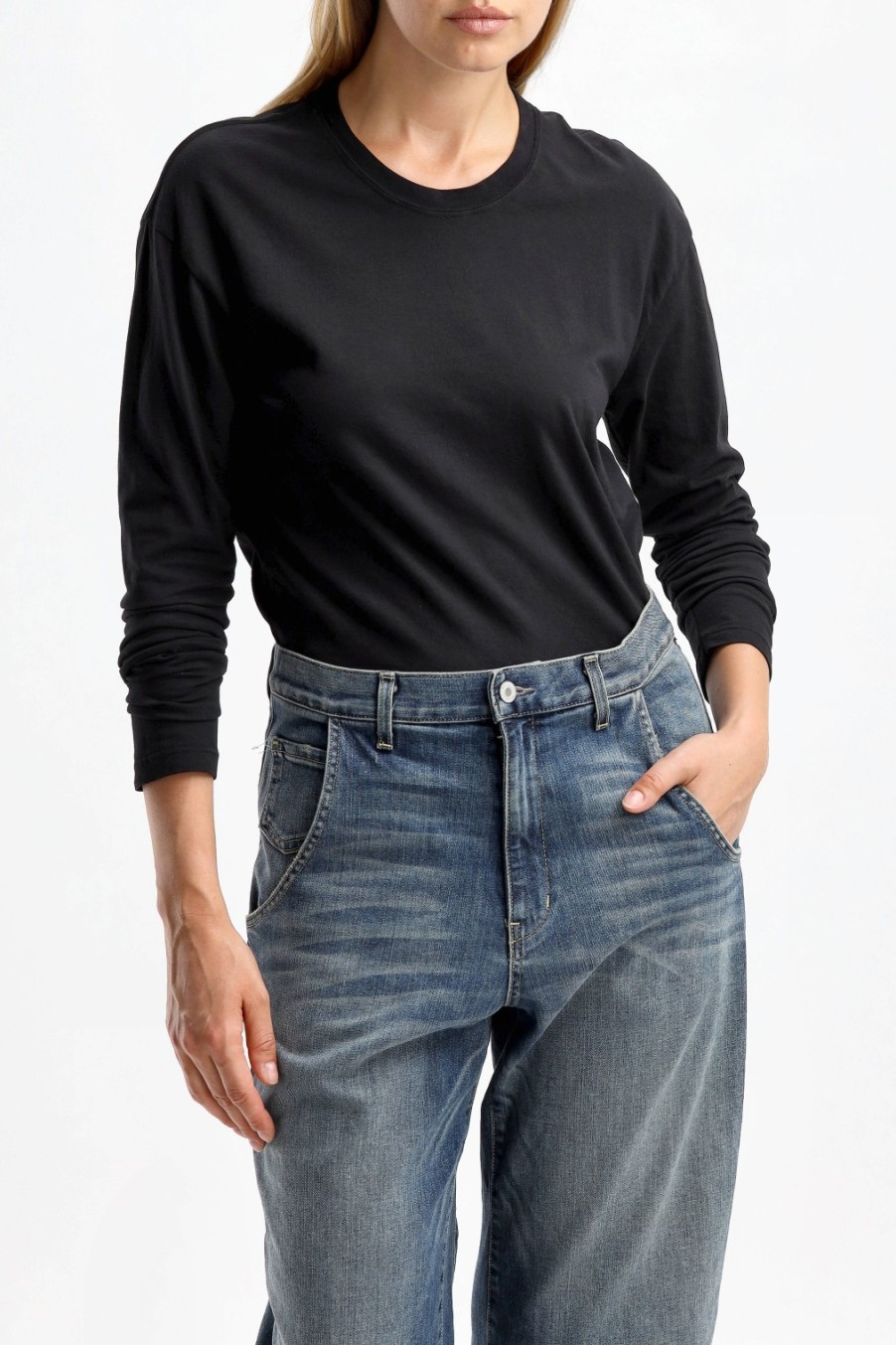 Vetements James Perse | T-Shirt A Manches Longues Vintage Boy En Noir