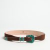 Accessoires Silver Ostrich | Ceinture Emerald Suede En Marron