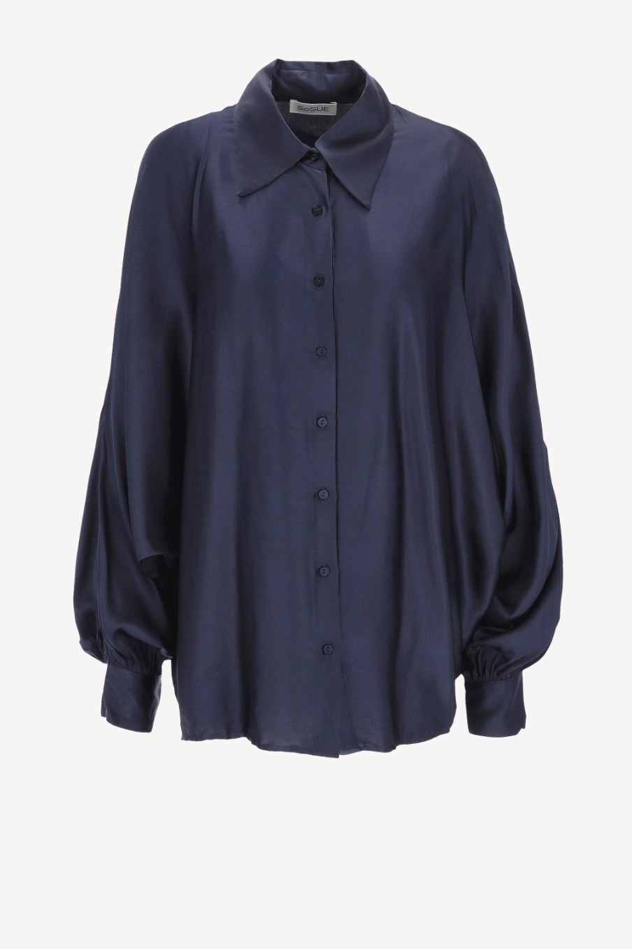 Vetements SoSue | Blouse Antonia Shiny En Bleu Marine