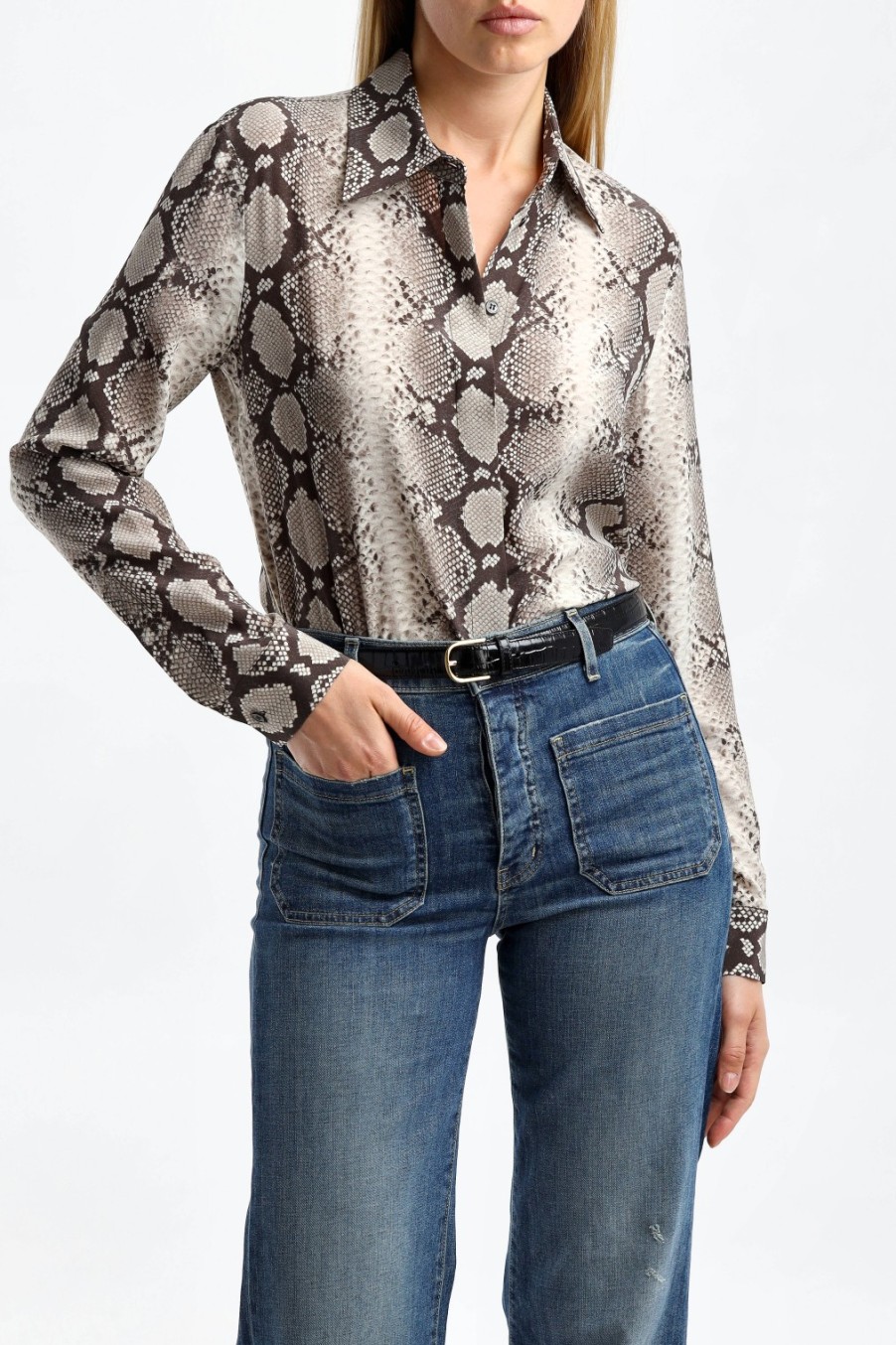 Vetements Michael Kors Collection | Blouse En Soie Hansen En Taupe Multi