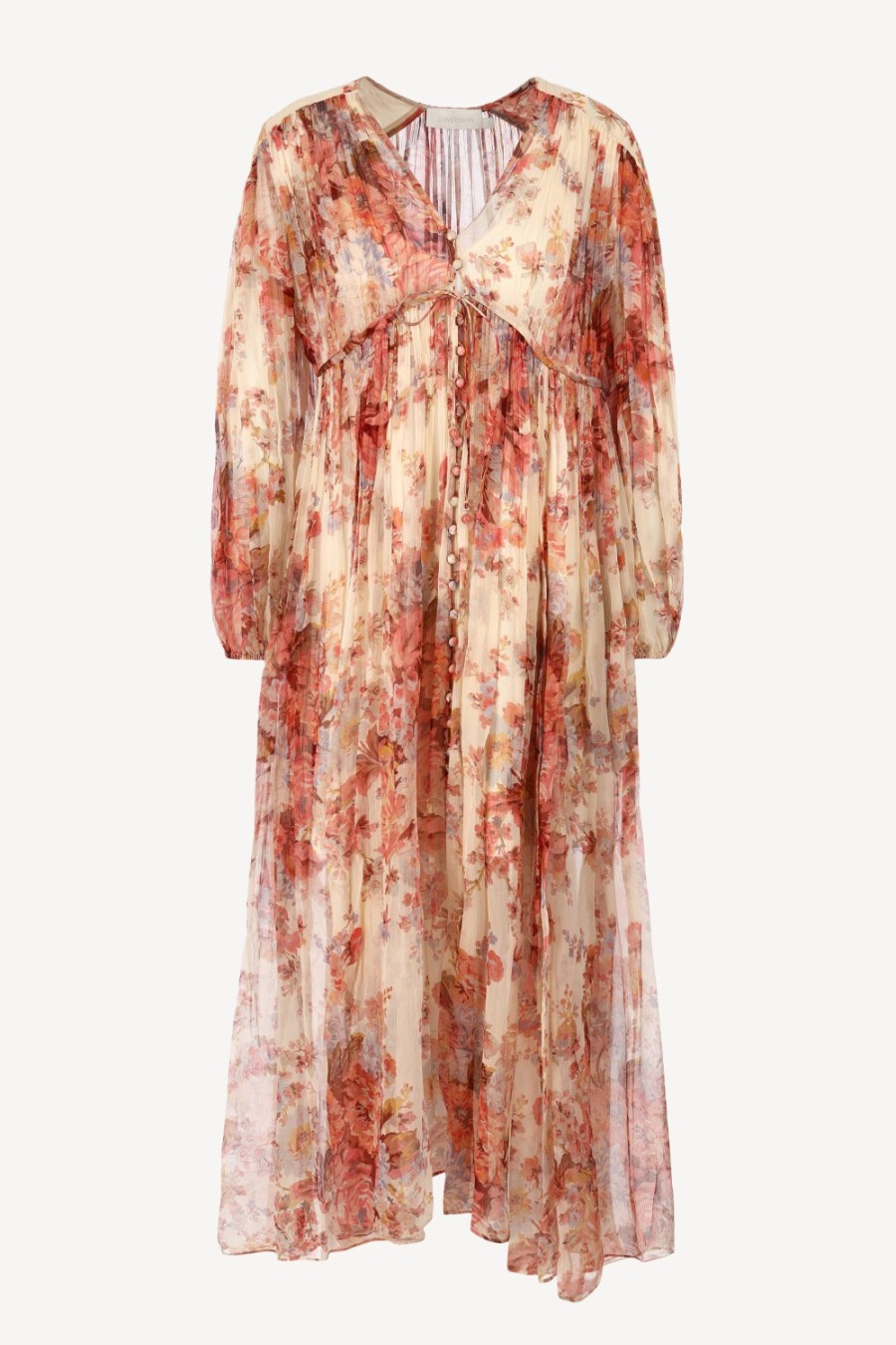 Vetements Zimmermann | Robe Gathered Yolk En Creme Florale