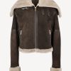 Vetements Halfboy | Veste En Cuir Big Aviator En Marron