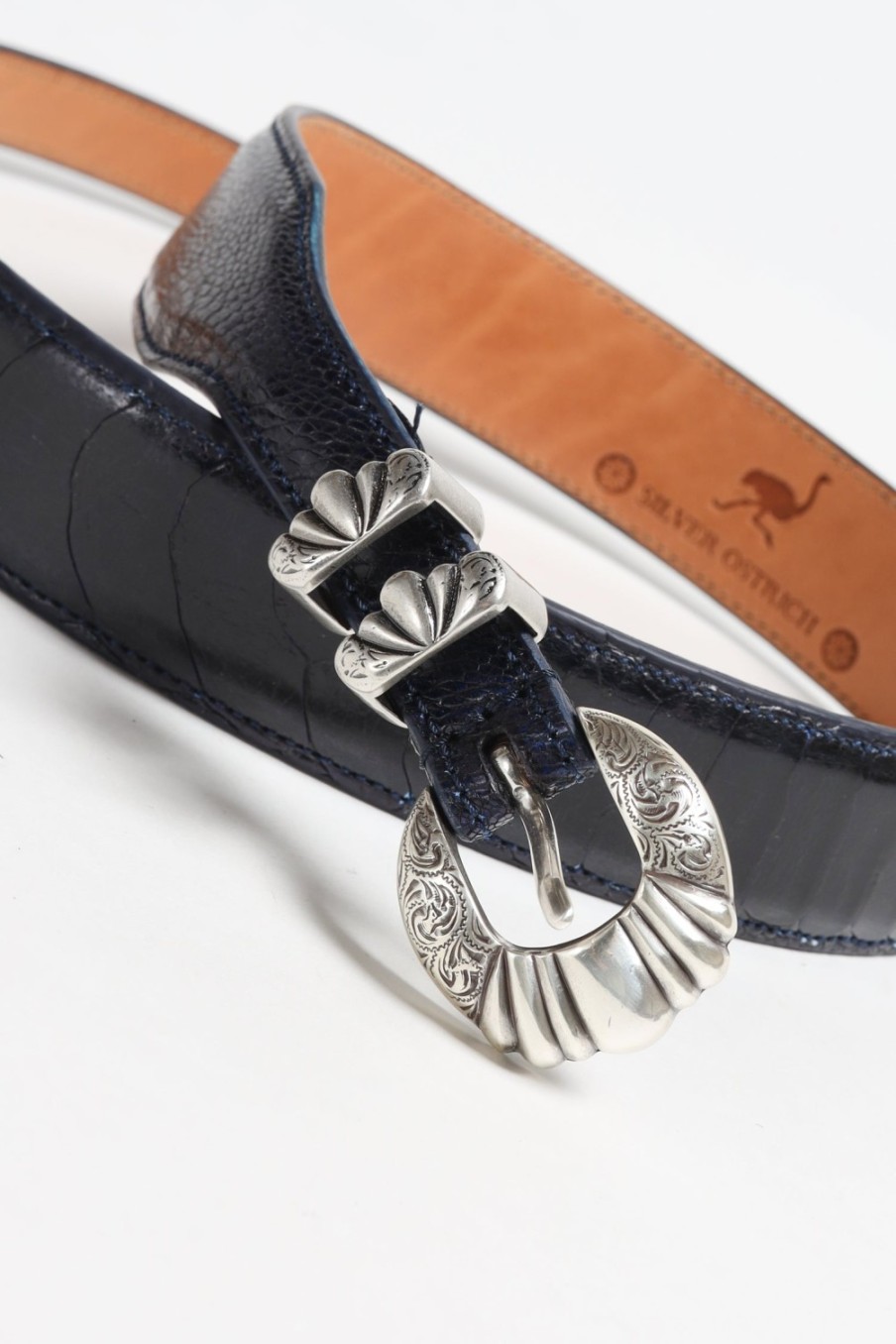 Accessoires Silver Ostrich | Ceinture Versailles Ostrich En Bleu