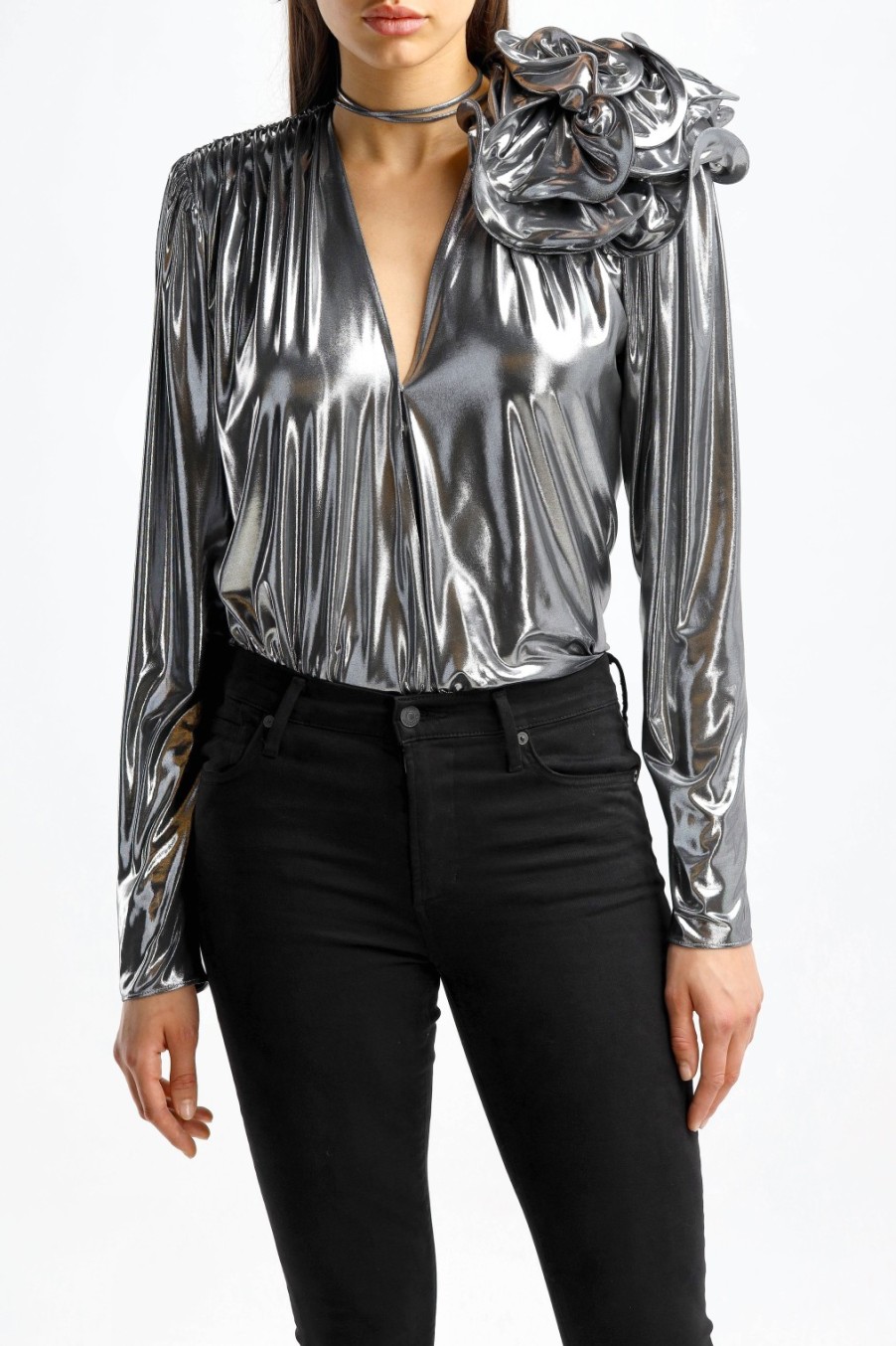 Vetements Magda Butrym | Blouse Classic Flower En Argent