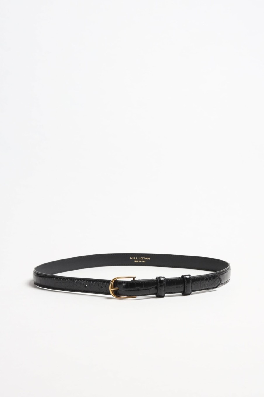 Accessoires Nili Lotan | Ceinture Jane En Noir/Croco