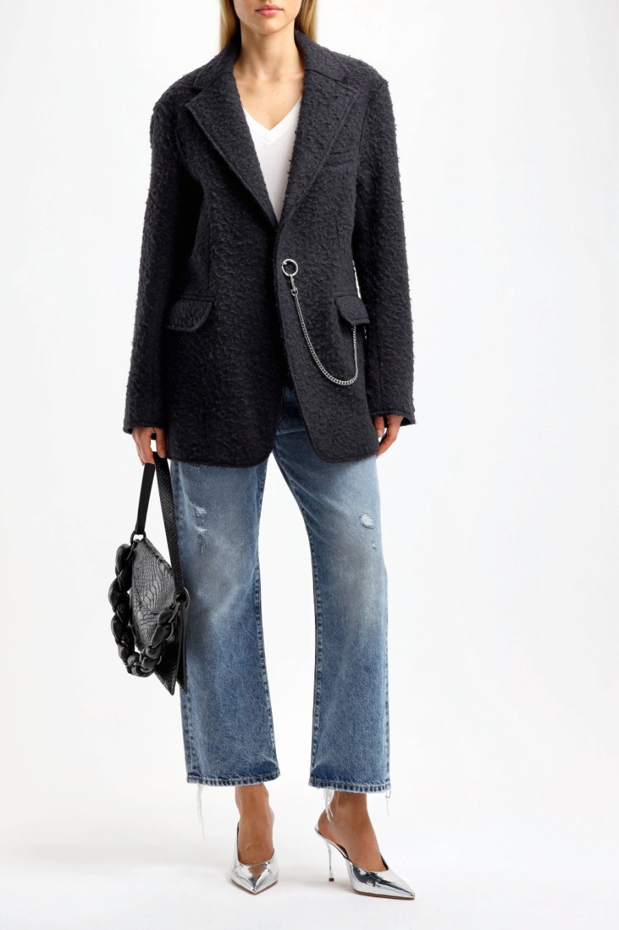 Vetements R13 | Blazer Raw Cut En Noir