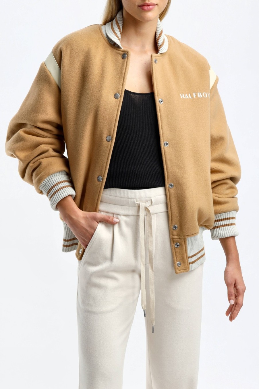 Vetements Halfboy | Veste Bomber Varsity En Camel